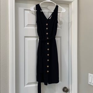 Black tank linen dress